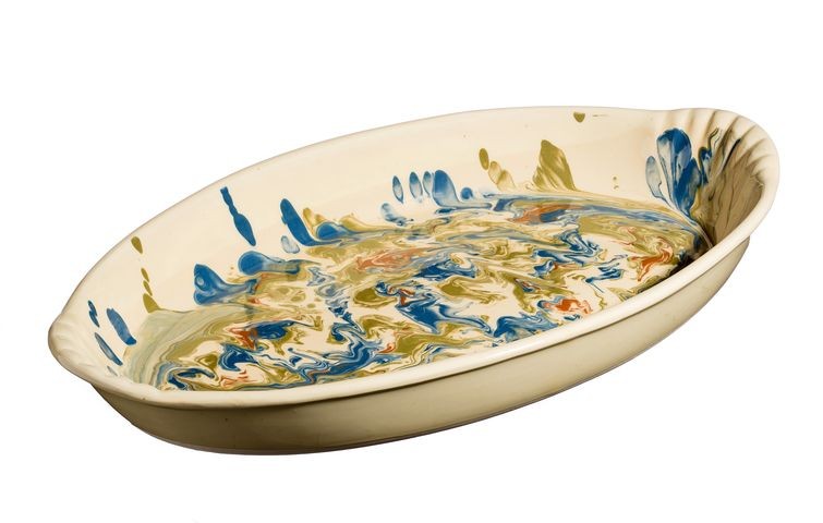 plat à gratin ovale Jaspé