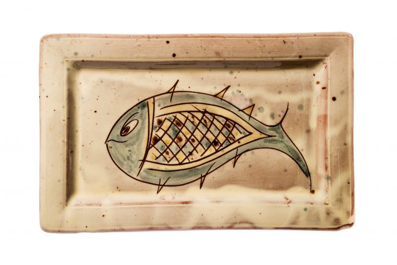 Assiette rectangle décorée